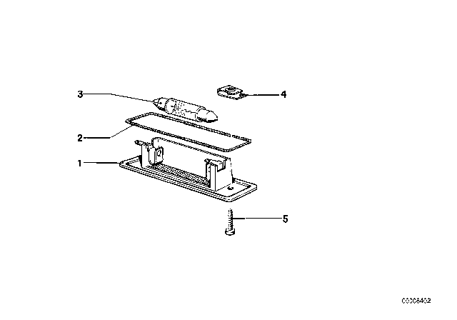 1986 BMW 325e Registration Plate Lamp Diagram