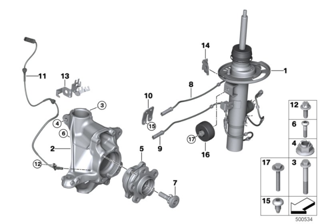 2020 BMW X3 Spring Strut, Front EDC / Mounting Parts Diagram