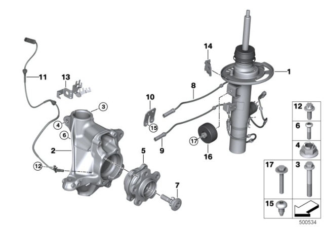 2020 BMW X4 Steering Knuckle, Left Diagram for 31216882595