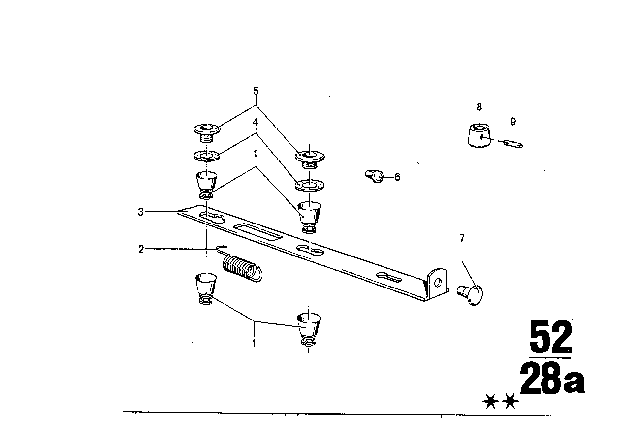 1975 BMW 3.0Si Headrest Front, Adjustable Diagram