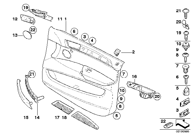 2008 BMW X5 Door Trim Panel Diagram