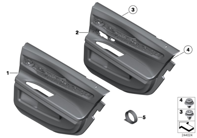 2012 BMW 750i Door Trim, Rear Diagram 1