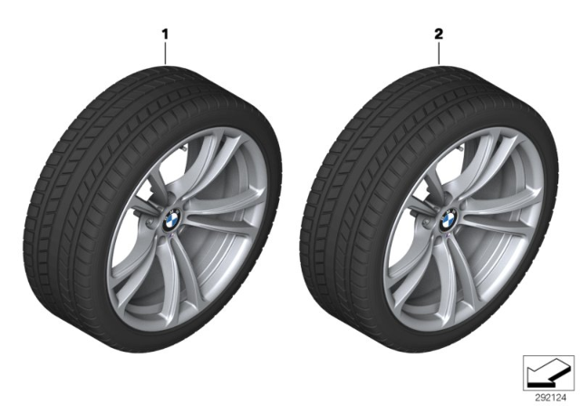 2013 BMW M6 Winter Wheel With Tire M Double Spoke Diagram 1