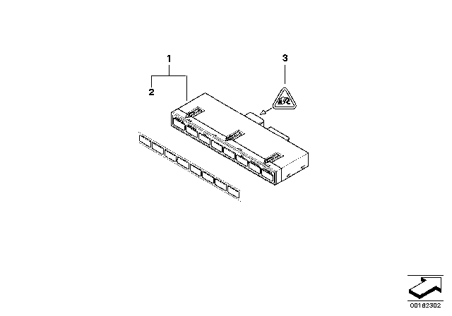 2006 BMW 525xi Switch Unit, Centre Console Diagram 1