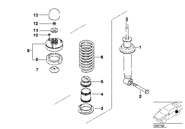 2002 BMW Z8 Coil Spring, Rear Diagram for 33531096095