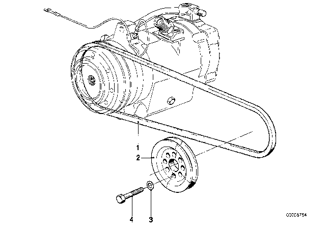 1975 BMW 530i Fan Belt Diagram