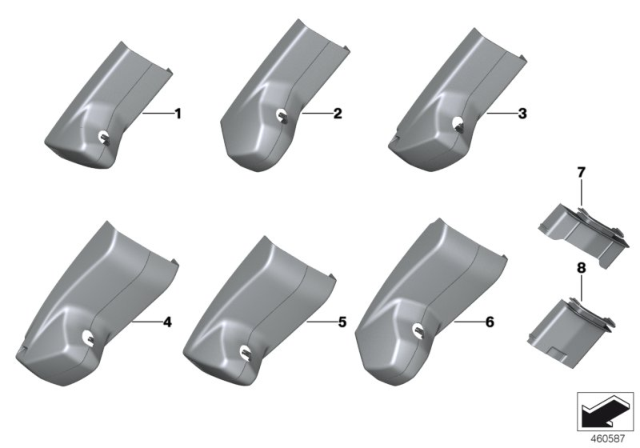 2015 BMW X5 Covers, Inside Mirror Diagram