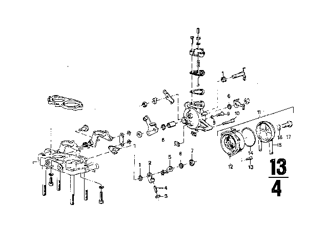 1973 BMW 3.0CS Carburetor - Throttle Diagram 3