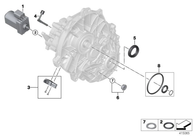 2014 BMW i8 Electric Gearbox, Single Parts Diagram
