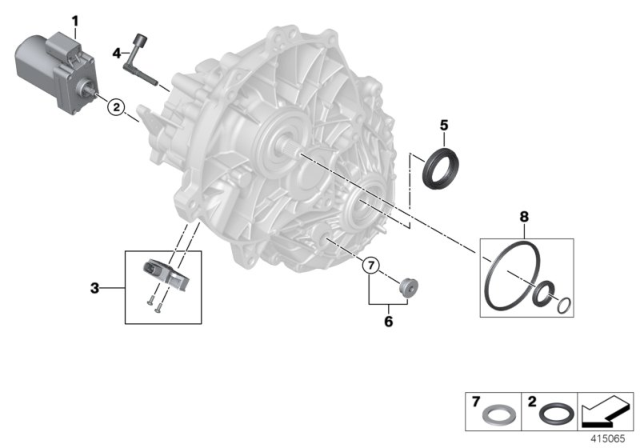 2020 BMW i8 Electric Gearbox, Single Parts Diagram