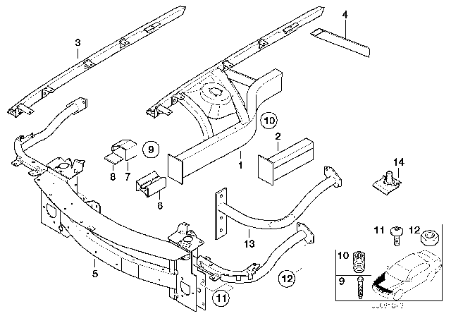 2001 BMW Z8 Connection Pipe,Connecting Strut, Left Diagram for 41117006087