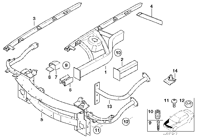 2001 BMW Z8 Connection Pipe,Connecting Strut, Right Diagram for 41117006088