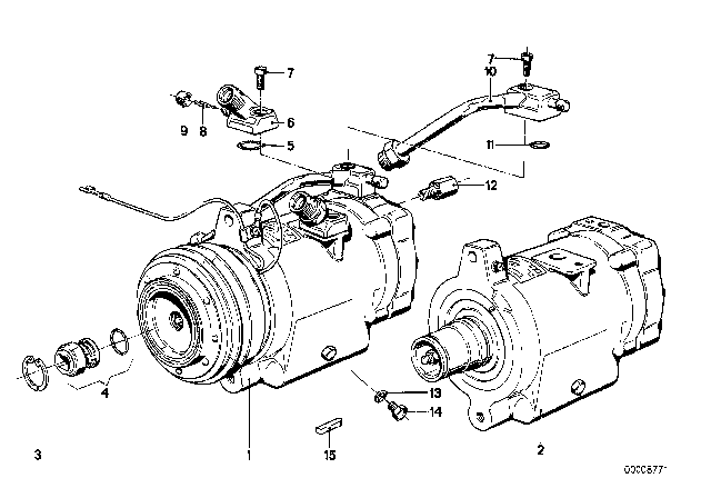 1983 BMW 633CSi Rp Air Conditioning Compressor Diagram 1