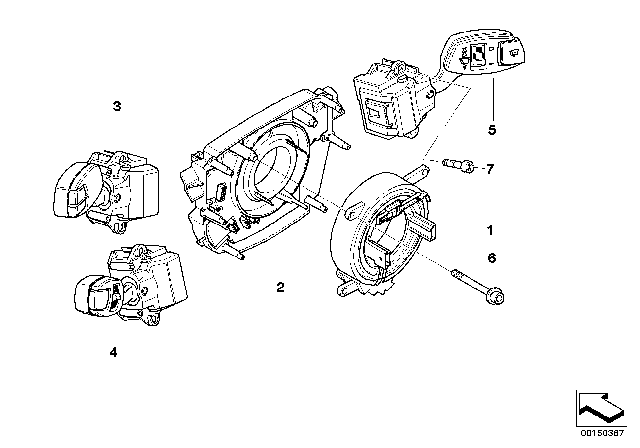 2009 BMW 535i xDrive Steering Column Switch Diagram