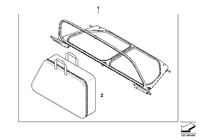 2008 BMW 128i Wind Deflector Diagram