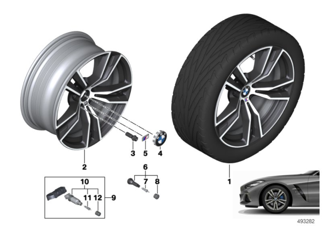 2019 BMW Z4 Light Alloy Rim Ferricgrey Diagram for 36118091465