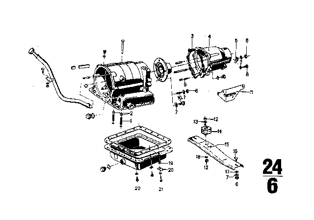 1969 BMW 2800CS Housing & Attaching Parts (ZF 3HP20) Diagram 4