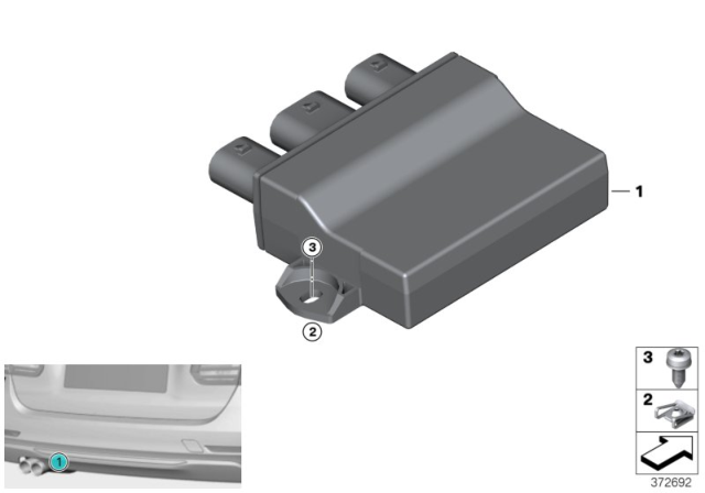 2020 BMW X1 Control Unit, Smart Opener Diagram