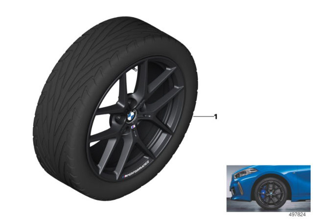 2020 BMW M235i xDrive Gran Coupe BMW LA Wheel M Performance Y-Spoke Diagram