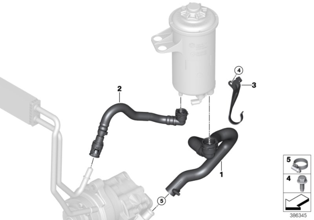 2017 BMW X5 M Radiator Return Line Diagram for 32416863321