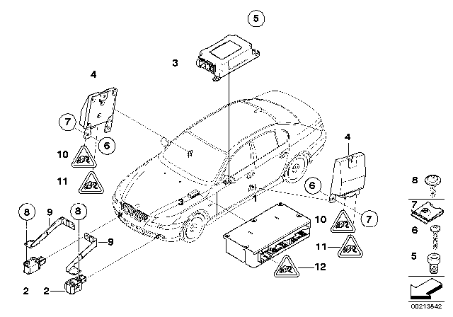 2004 BMW 530i Electric Parts, Airbag Diagram 1