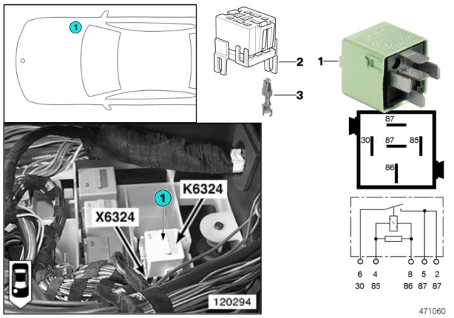 2001 BMW X5 Relay, Starter Motor Diagram