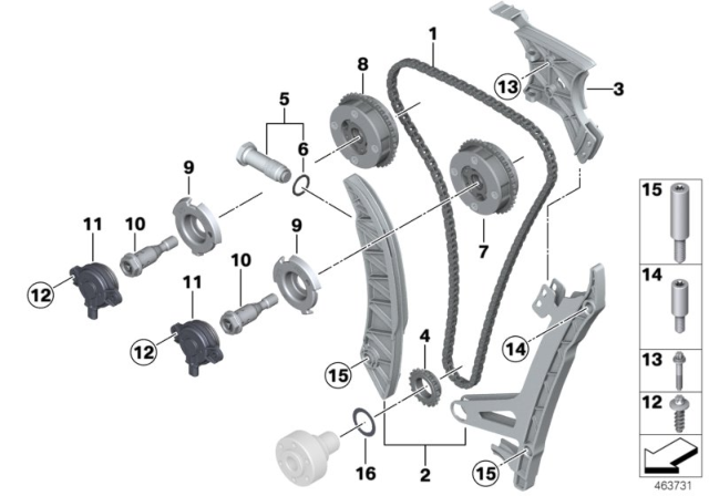 For BMW E70 E82 E90 F10 F30 Timing Chain Sprockets & Impulse Sending Wheels KIT