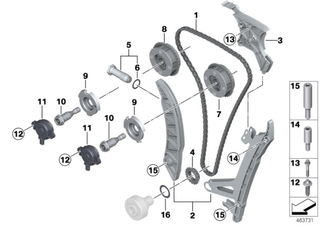 2016 BMW 328i Timing And Valve Train - Timing Chain Diagram