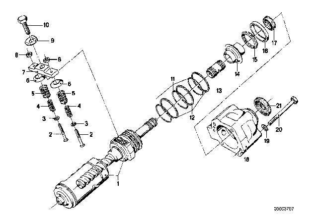 1977 BMW 630CSi Hydro Steering Box - Worm Gear / Suspension Diagram