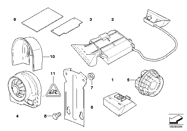 2004 BMW X5 Holder, Tilt Siren Diagram for 65756969941