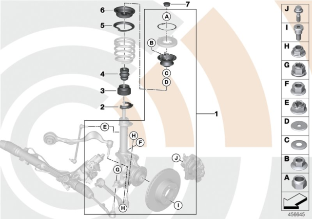 2014 BMW X1 Repair Kit, Support Bearing Diagram