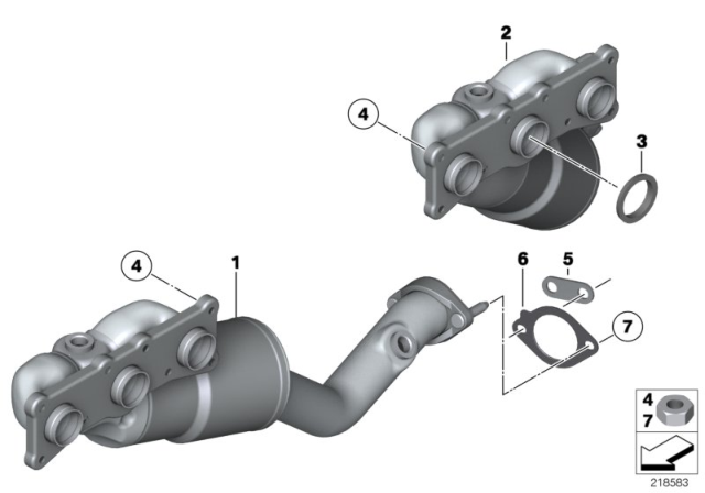 2011 BMW 528i Exhaust Manifold With Catalyst Diagram