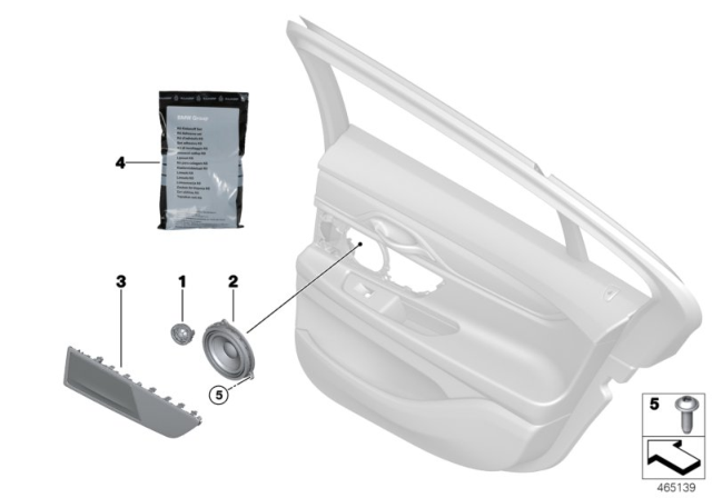 2018 BMW 740i Trim, Speaker, Metal, Right Diagram for 65136820768