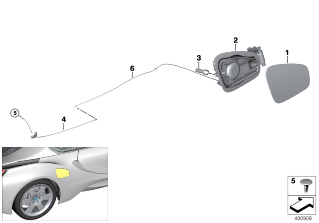 2015 BMW i8 Fill-In Flap Diagram