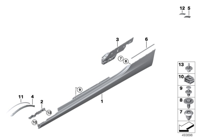 2020 BMW M850i xDrive Cover Door Sill / Wheel Arch Diagram