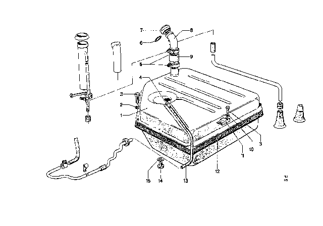 1969 BMW 2000 Fuel Tank Diagram for 16111107592