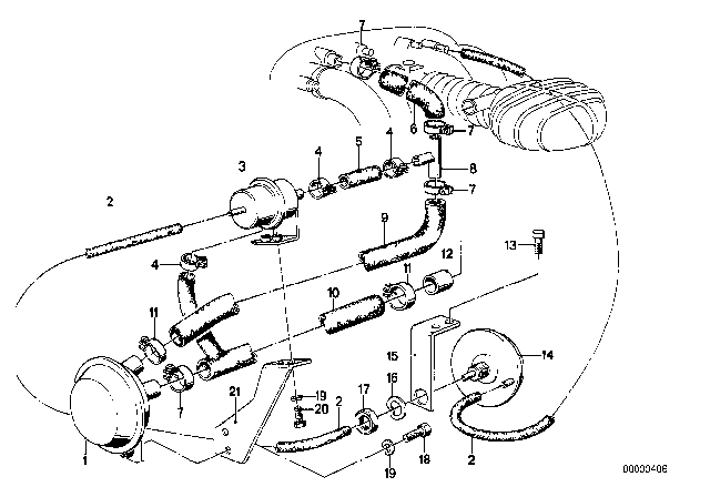 1980 BMW 320i Emission Control Diagram 2