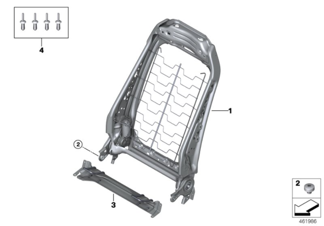 2019 BMW Z4 Seat, Front, Backrest Frame Diagram