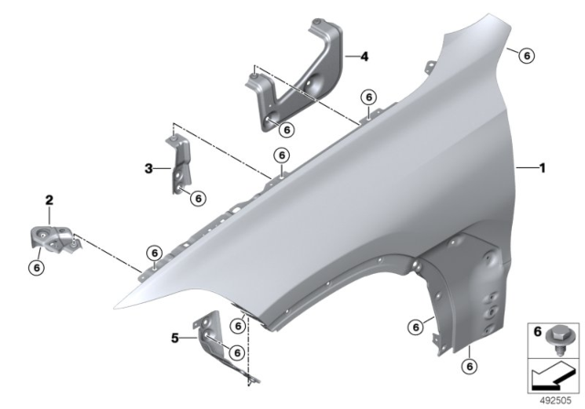 2020 BMW X6 Front Side Panel / Mounting Parts Diagram