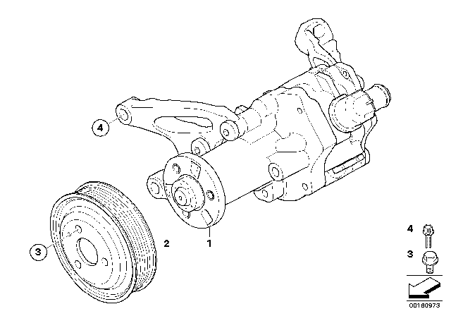 2008 BMW 535xi Power Steering Pump Diagram for 32416776834