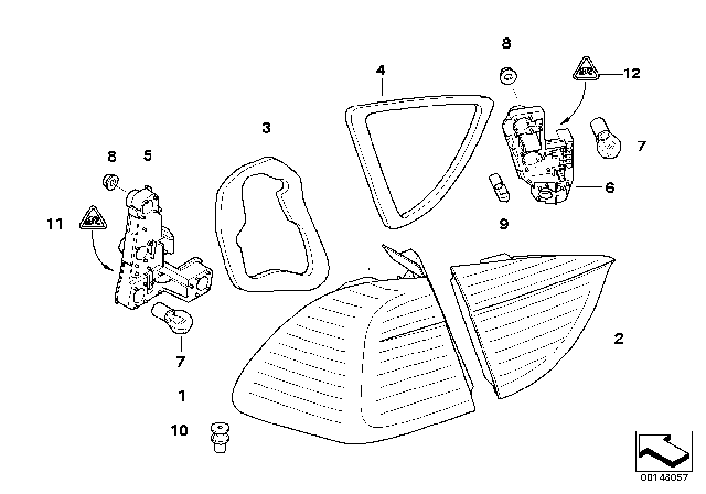 2008 BMW 328i Rear Light In Trunk Lid, Right Diagram for 63217160064