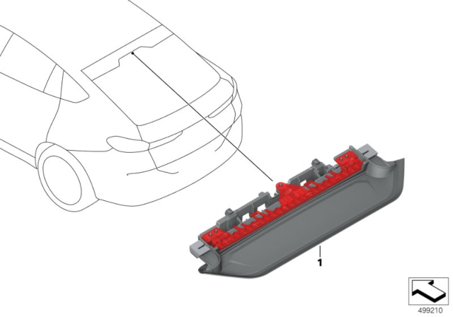 2020 BMW X6 THIRD STOPLAMP Diagram for 63257932699