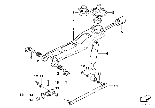 2004 BMW 530i Shift Lever Diagram for 25117527261