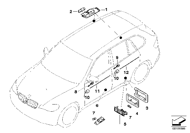 2012 BMW X5 Various Lamps Diagram 2