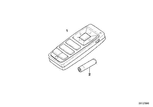 2010 BMW X5 Remote Control, Rear Diagram for 65509179842