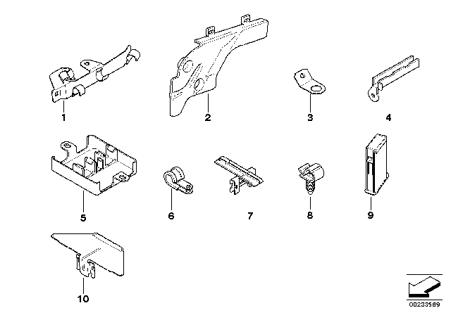 1995 BMW 740i Cable Holder / Covering Diagram