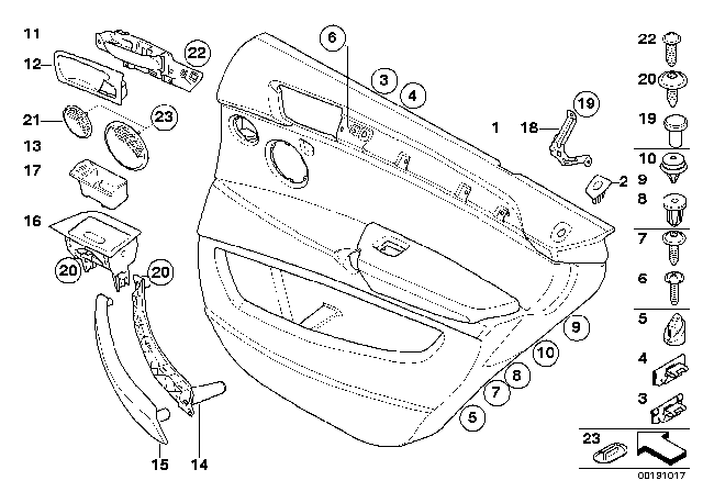 2011 BMW X5 Door Trim, Rear Diagram 1