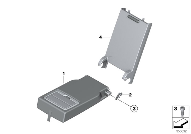 2015 BMW 428i xDrive Gran Coupe Rear Seat Centre Armrest Diagram