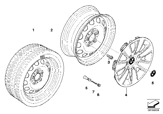 2011 BMW 328i Steel Rim Diagram