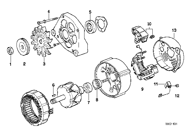 1991 BMW 325ix Alternator, Individual Parts Diagram